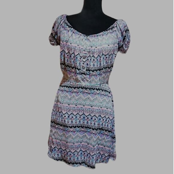New Heartsoul Multicolored peasant top dress Medium - Picture 3 of 8